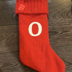 New Wondershop Red Christmas Stocking Monogram Letter O