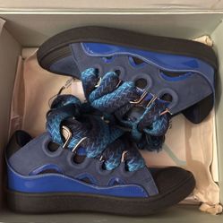 Lanvin Curb Sneakers 'Metallic - Majorelle Blue