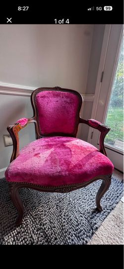 Vintage French Louis XV style cabriolet armchair..
