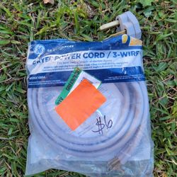 Brand New 3 prong GE Dryer Power Cord, model number WX09X10004