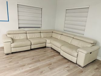 Leather Power Reclining Sectional Sofa