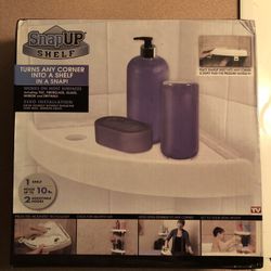 (2) White SnapUp Shelf with Two Adjustable Hooks