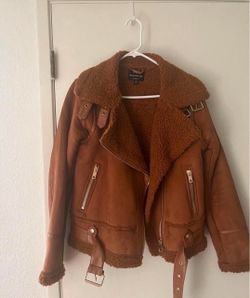 sherpa lined suede jacket