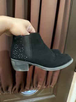 Black Suede Perforated Chelsea Ankle Boot