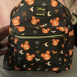 Loungefly Disney Halloween Mickey Pumpkin Bats Spiderweb