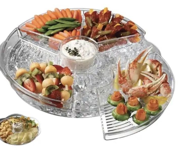 Prodyne Appetizers-On-Ice Revolving Serving Tray, Like New, $16