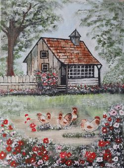 Beautiful Hand Painted with acrylic paint On 11"×14" Canvas- Signed By Artist (unframed