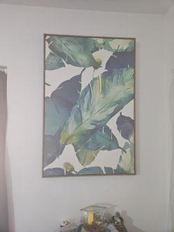 2 Large Wooden Framed Wall Art