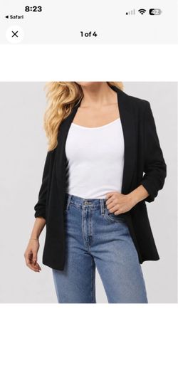 NWT Dakota Blue Ladies Crepe Blazer Crepe Blazer in Black Size Medium