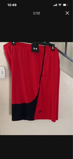 MENS UNDER ARMOUR US BASKETBALL SHORTS 3XL RED & BLACK NEW