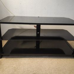  3-Tier Storage Shelves TV Stand - Glass