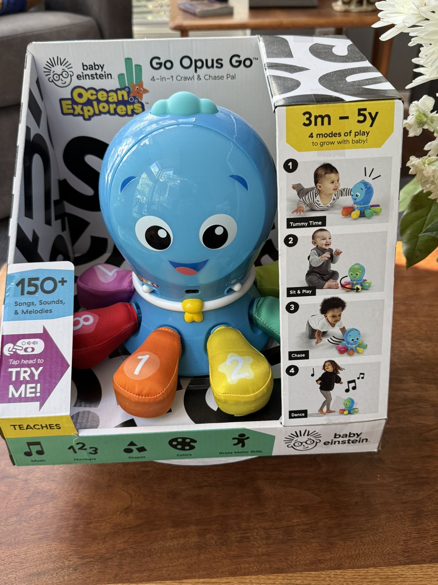 Baby Einstein Ocean Explorers Go Opus Go 4-in-1 Crawl & Chase Activity Learning Toy