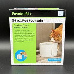 Premier Pet/ 54 Oz. Pet Fountain Bowl/ Filtered Water
