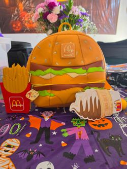 Loungefly McDonald's Burger Mini Backpack Set