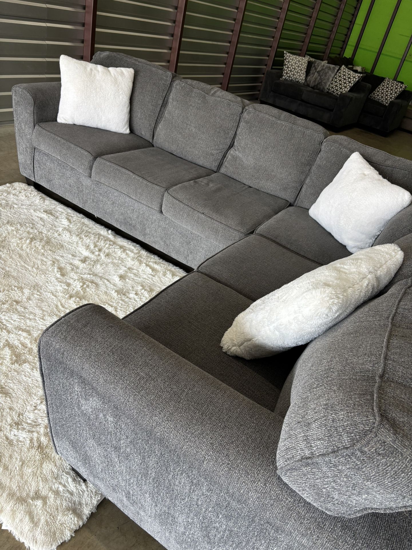 Nice Grey L Sectional Sofa Couch (DELIVERY AVAILABLE)