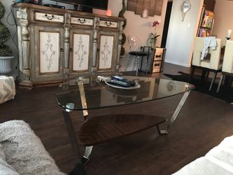 Glass coffee table
