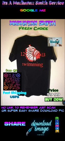 Black Swimming Graphic T-Shirt