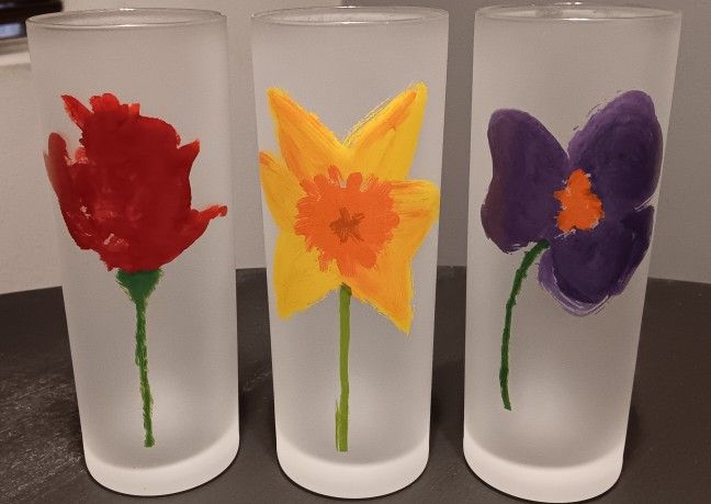 Set Of 3 Vintage Darlington Designs Frosted Highball Glasses Made In France.