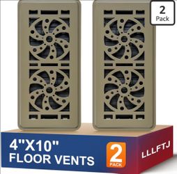 Floor Vent Covers, Floor Register 4" x 10", Adjustable Decorative Vent Covers for Home Floor, Ceiling or Sidewall Vent, Rust-Proof Heavy Duty Walkable