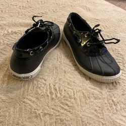 LADIES NEW BLACK MICHAEL KORS RAIN SLIP ON SHOE 