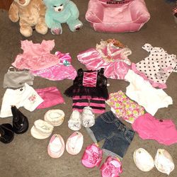 3 Build A Bear Lot With hello kitty chair And Clothes