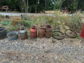 Vintage Milk Cans & Vintage Rims and Miscellaneous Items