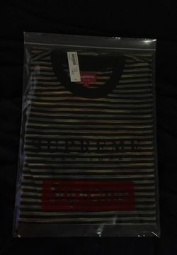 Supreme static stripe top black t shirt