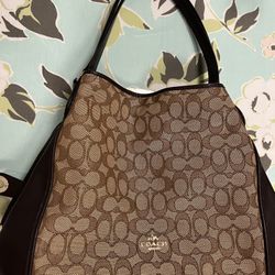 Authentic Coach Leather Purse w/Two Handles 