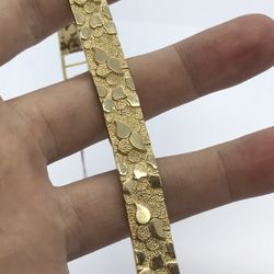 Gold Bracelet Nugget Style 14K New