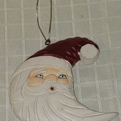 Santa Bisque Porcelain Crescent Moon Shape Ornament