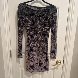 BCBG Maxazria Long Sleeve Cotton Print Style Dress