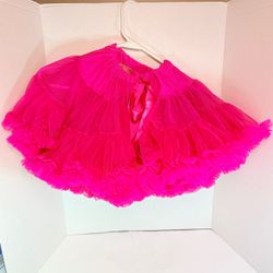 Hot Pink Ruffle Tutu Pettiskirt with Satin Bow