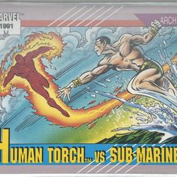 Human Torch Versus Submariner Trading Card 1991