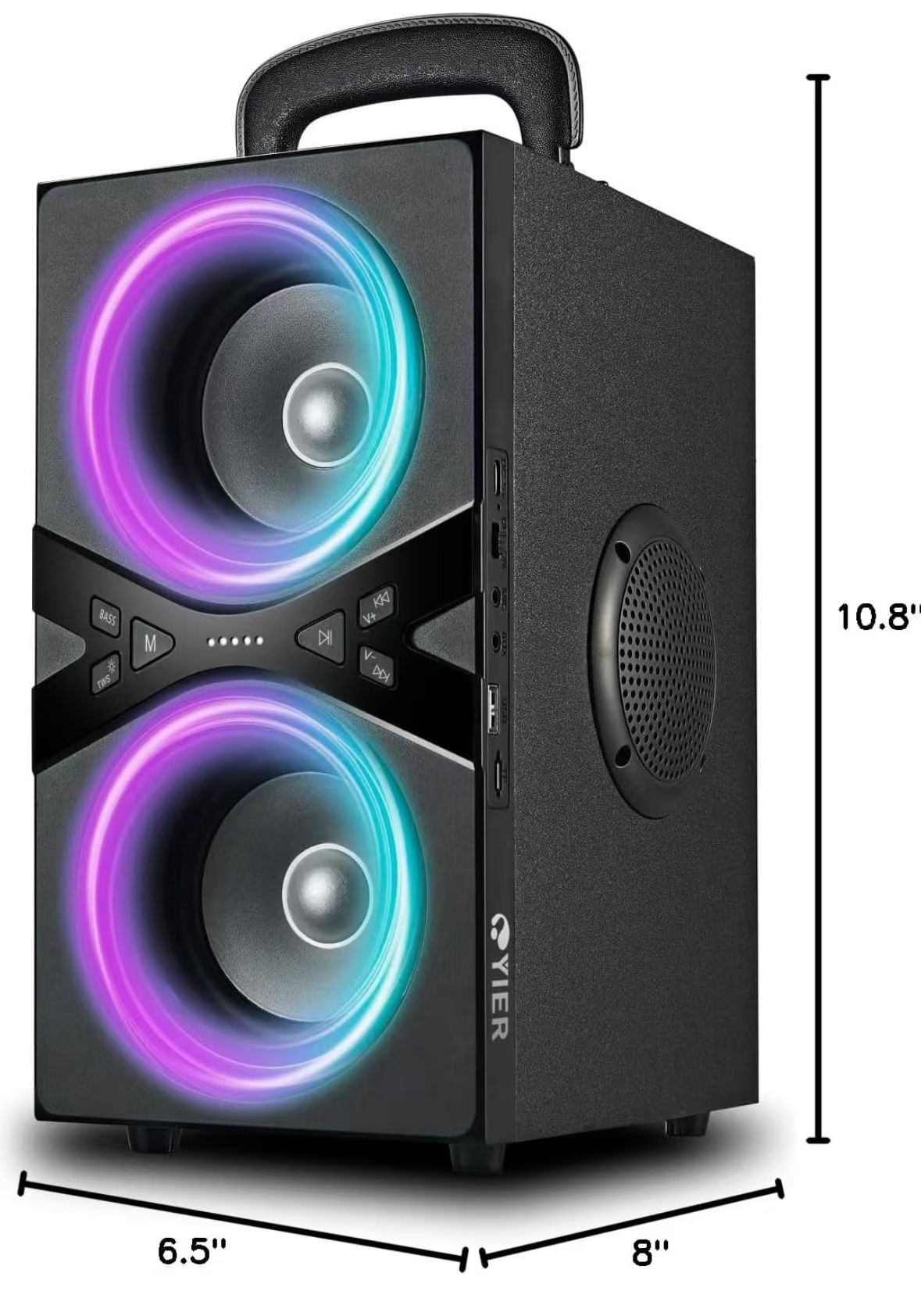 Bluetooth Speakers, Wireless TWS Portable Speaker with Lights,100dB Loud Subwoofer 80w(Peak) Stereo Sound, Bassup Technology, Long Playtime for Outdoo