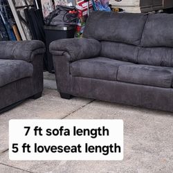 Grey Sleeper Sofa and Loveseat