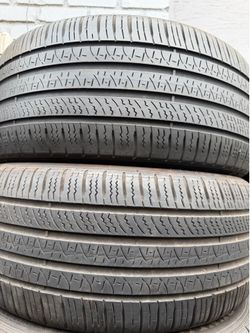 (2) 225/40R18 PAIR OF USED TIRES PIRELLI P ZERO ALL SEASON 65% LIFE !!