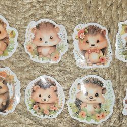 10 Hedgehog Stickers 