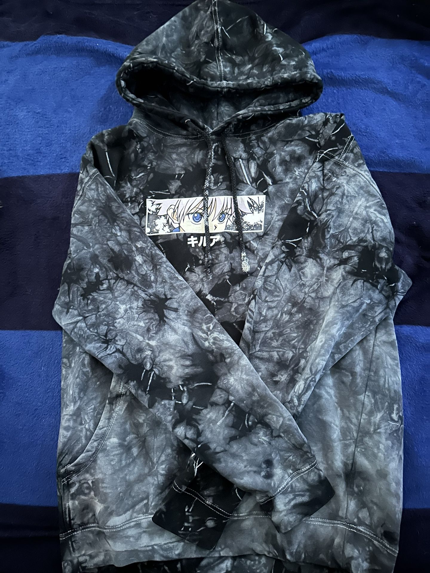 Hypland x hunter x hunter killua eye black tie dye hoodie hotsell