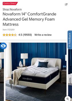 Like new used Novaform 14" ComfortGrande Advanced Gel Memory Foam Mattress