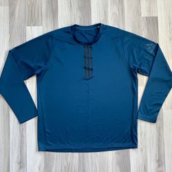 Adidas Climalite Blue Long Sleeve Sweatshirt. Mens XL. Good Condition, See All Pics (logo On Sleeve Has Some Peeling)