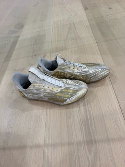 adidas Adizero Football Cleats White Gold metallic GX5122 Men's 9