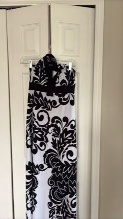 Black and white long dress