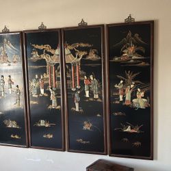 Beautiful Vintage Chinese Panels Antique 