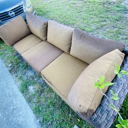 Wicker Patio Sofa