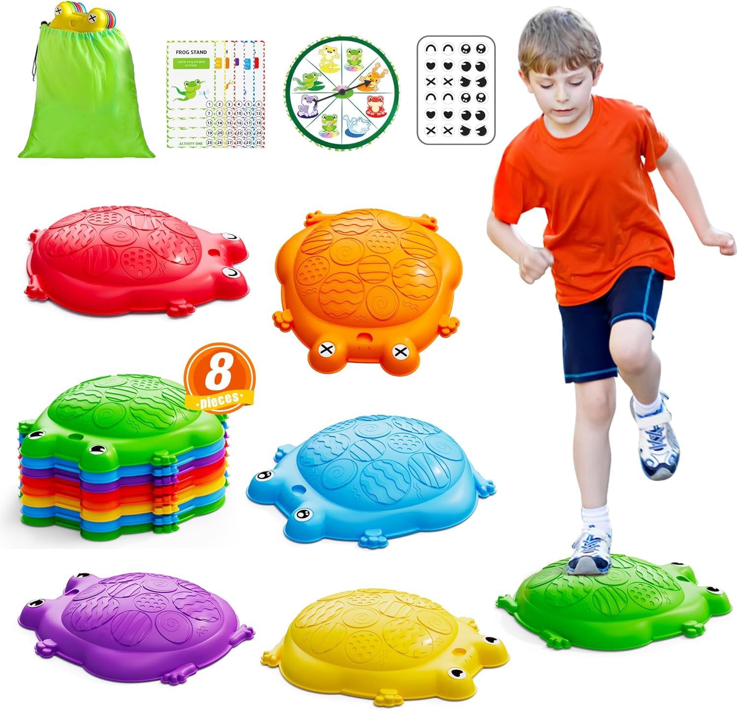 Stepping Stones for Kids, 8PCS Non-Slip Balance Steps Stones for Toddler 1-3