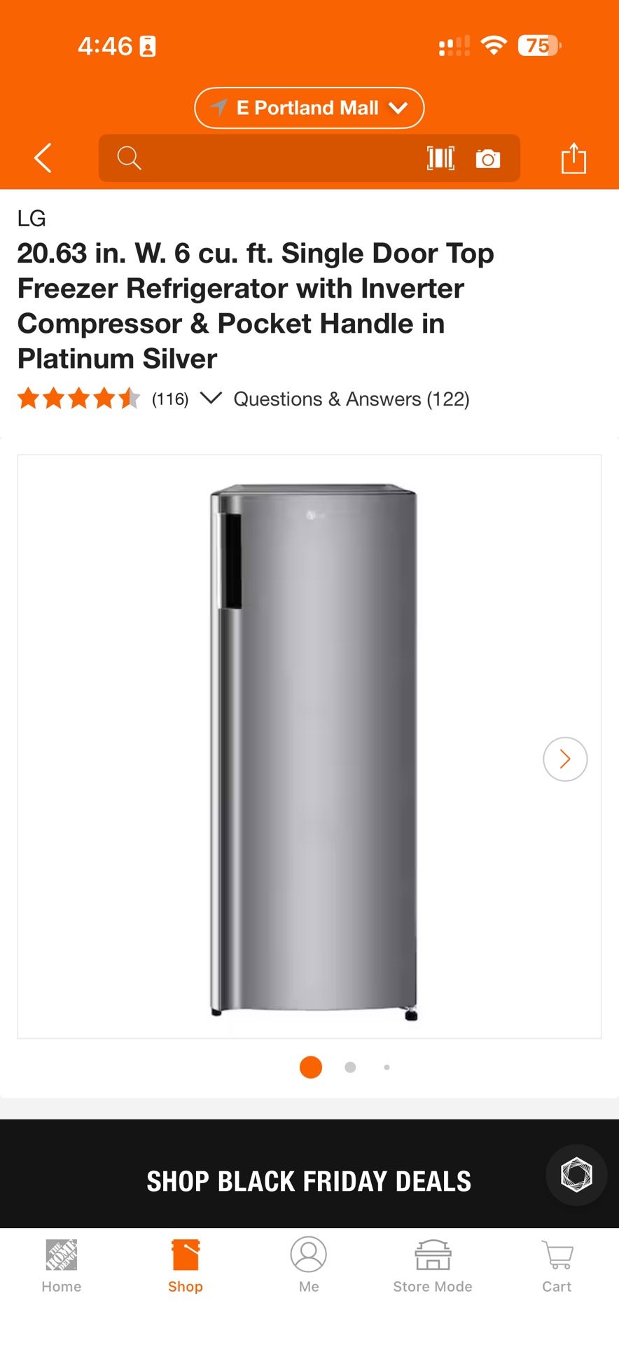 Freezer Refrigerator with Inverter Compressor & Pocket Handle in Platinum Silver