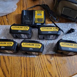 Dewalt Compatible Batteries 20v 6.5A/ Charger 