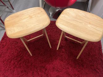 Pair of Wooden Folding Tray Tables