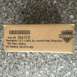 2X2 • 2 MIL Re-closable bags Hang Hole 1000/cs