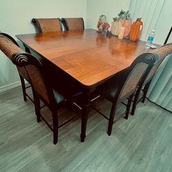 Extendable Counter Height Dining Table & 6 Chairs 
